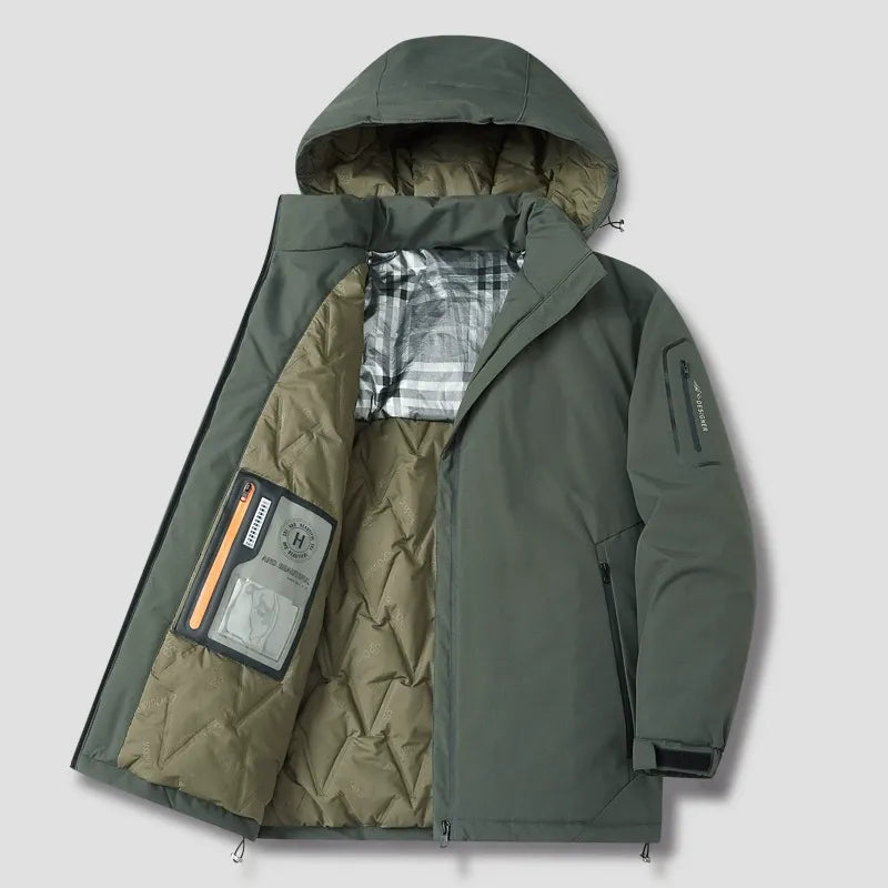 Comfortable Hooded Mens Parka Jacket