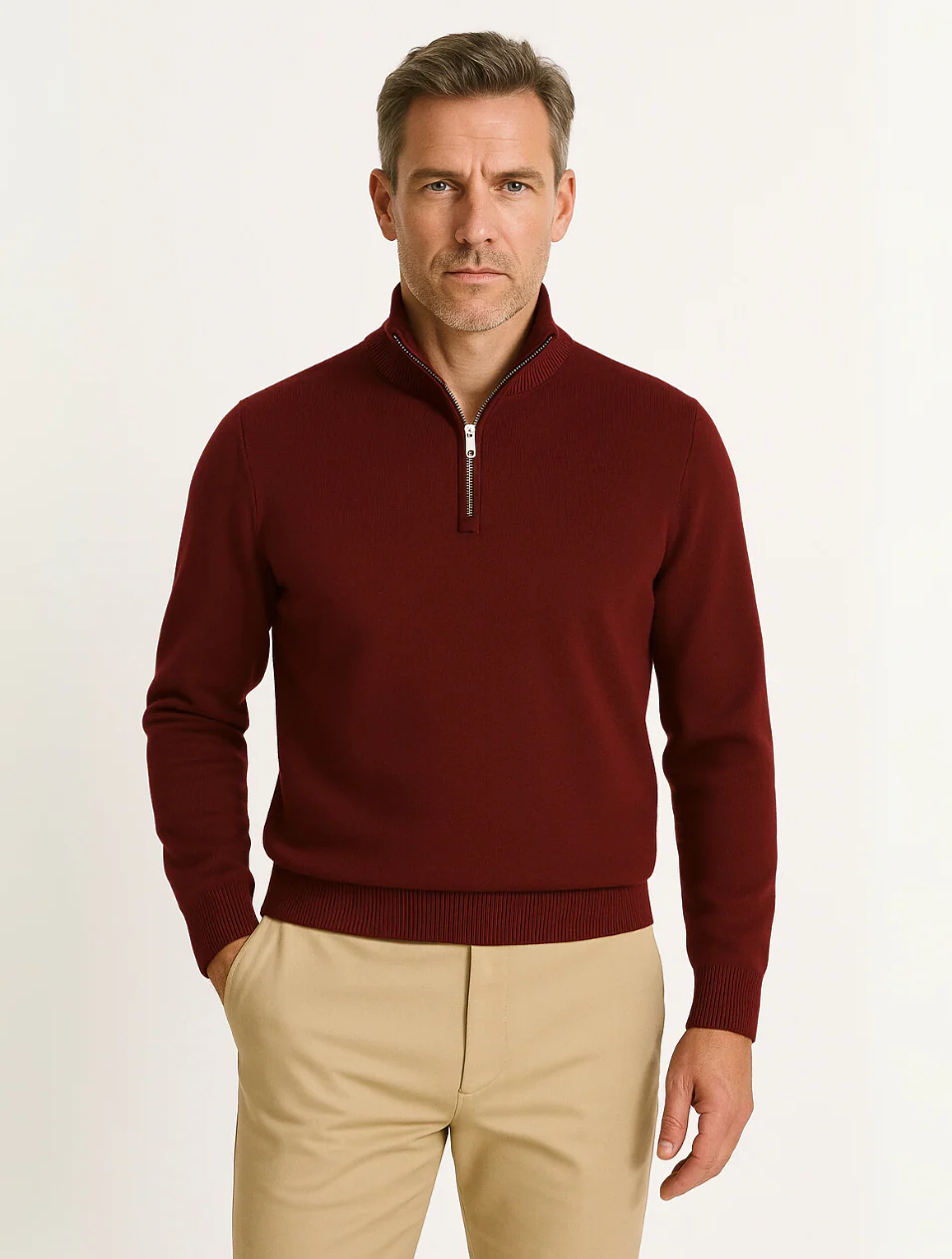 Classic Quarter Zip Men's Sweater