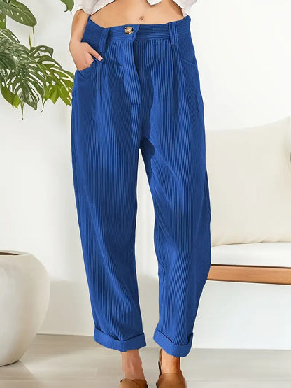 Stylish Women's Corduroy Straight Leg Pants