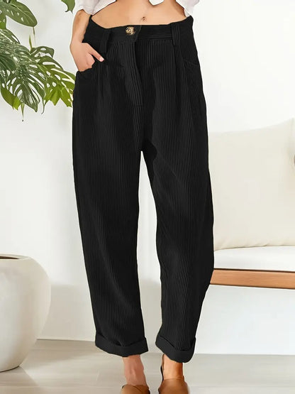 Stylish Women's Corduroy Straight Leg Pants