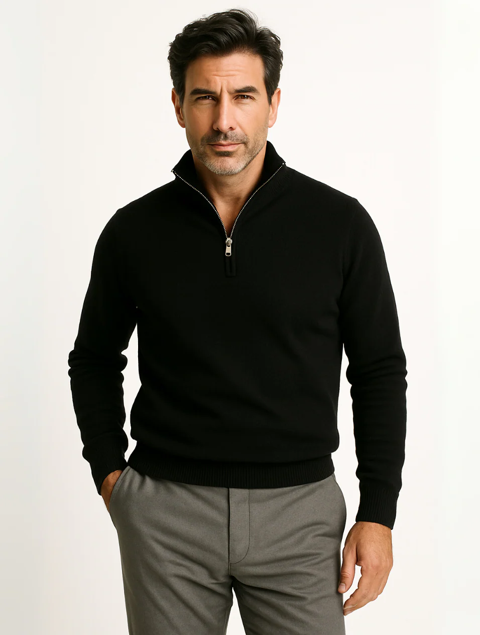 Classic Quarter Zip Men's Sweater