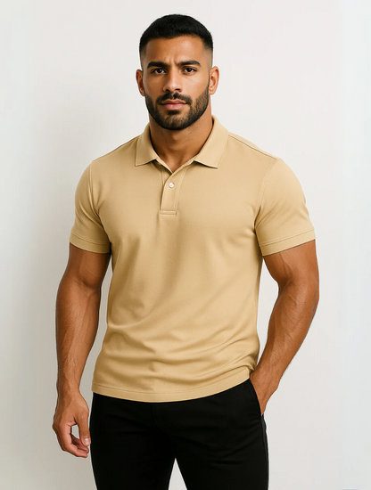 Classic White Mens Polo Shirt - Elegant Preppy Style