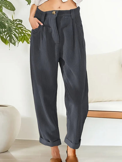 Stylish Women's Corduroy Straight Leg Pants