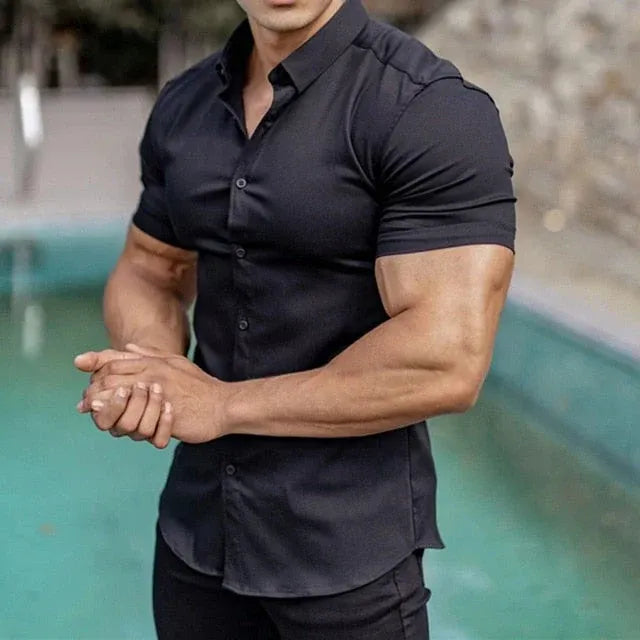 Men's Slim Fit Short Sleeve Breathable Shirt - Nocini
