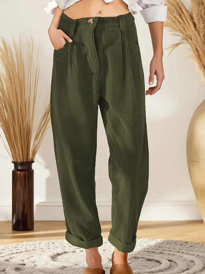 Stylish Women's Corduroy Straight Leg Pants