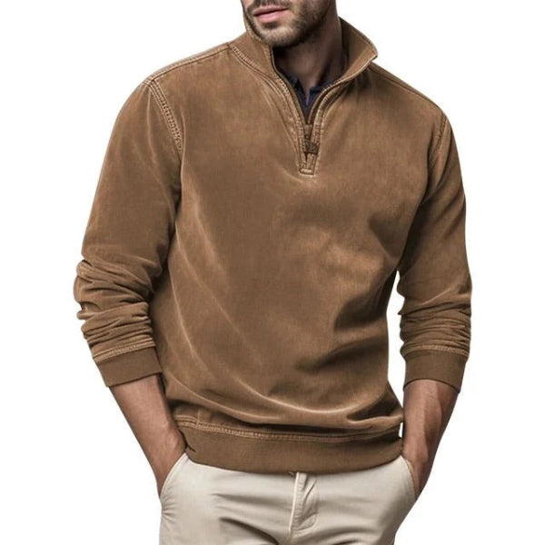 Men's Quarter Zip Soft Fleece Sweater