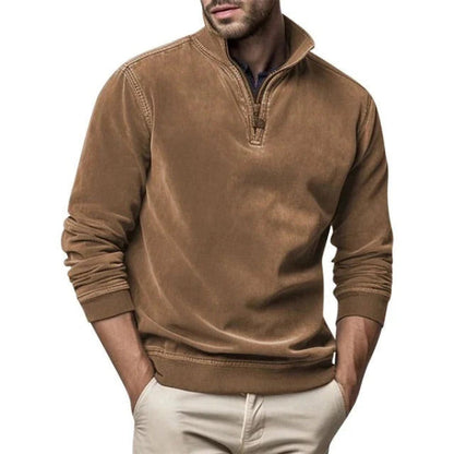 Men's Quarter Zip Soft Fleece Sweater