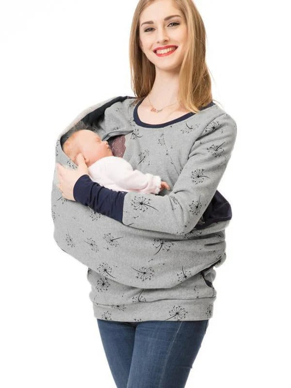 Comfortable Women's Floral Nursing Sweatshirt
