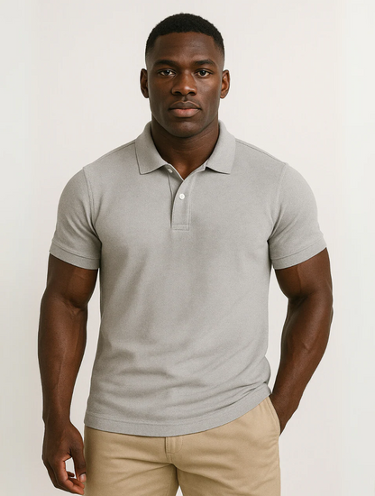 Classic White Mens Polo Shirt - Elegant Preppy Style