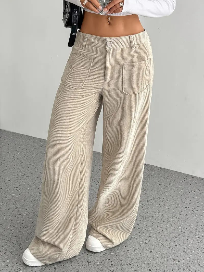 Warm Corduroy Wide Leg Womens Pants
