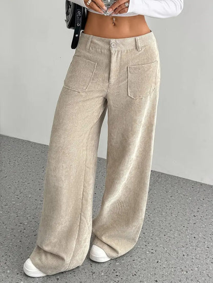 Warm Corduroy Wide Leg Womens Pants