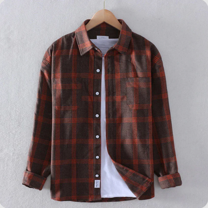 Warm Plaid Flannel Shirt for Men - Olytrend