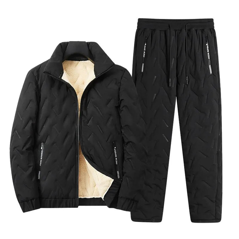 Men's Quilted Sheepskin Coat and Pants Set - Nocini