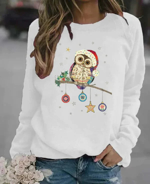 Comfy Women's Christmas Owl Sweatshirt - Nocini
