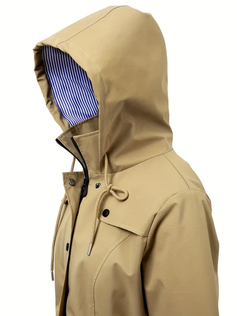 Ladies Stylish Waterproof Hooded Jacket