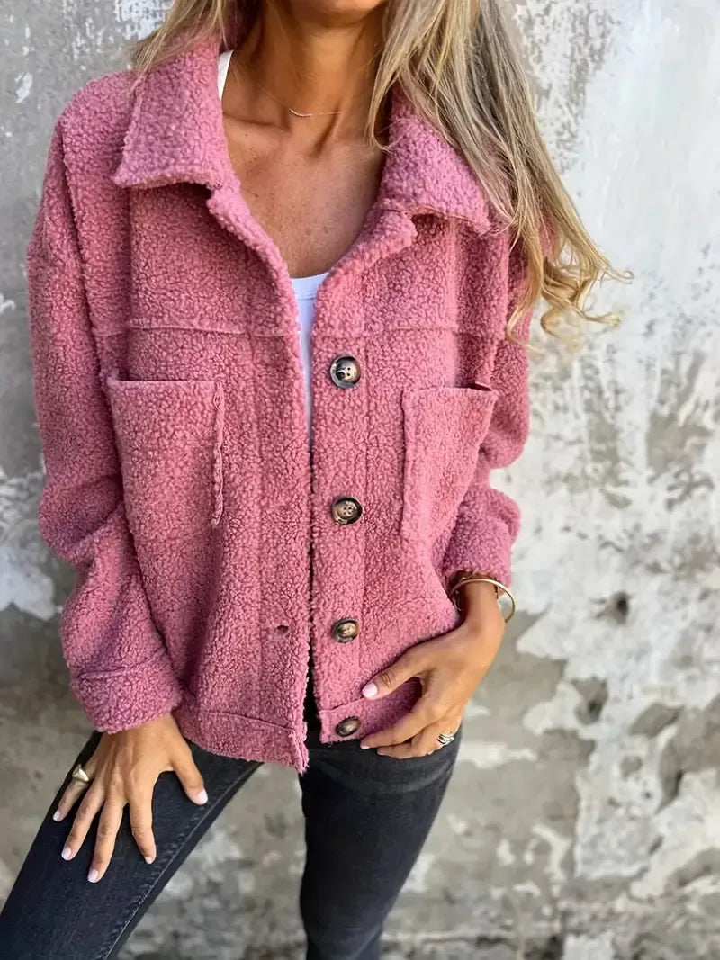Cozy Women's Teddy Jacket Oversized Fit