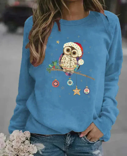 Comfy Women's Christmas Owl Sweatshirt