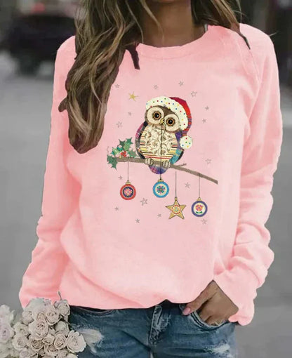 Comfy Women's Christmas Owl Sweatshirt