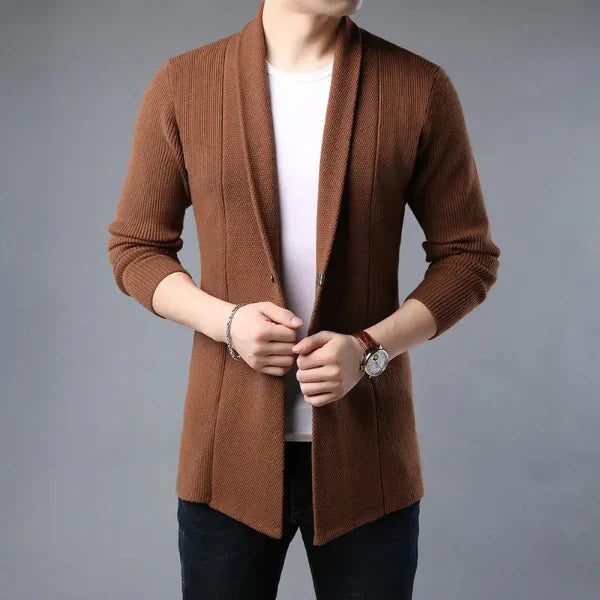 Warm Crew Neck Wool Cardigan Sweater - Nocini