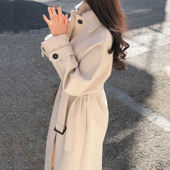Classic Double Breasted Long Wool Coat