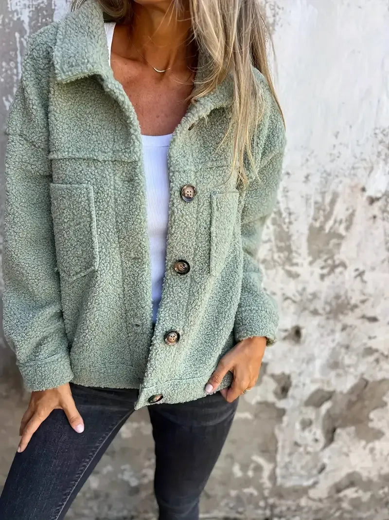 Cozy Women's Teddy Jacket Oversized Fit