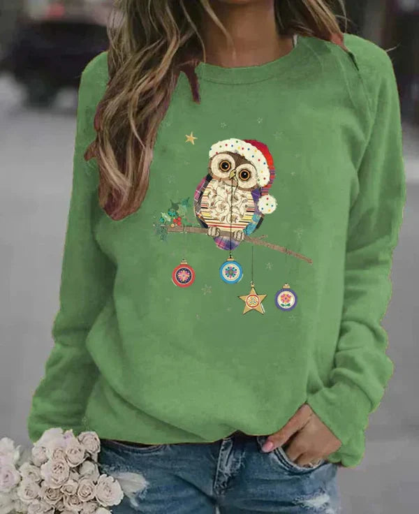 Comfy Women's Christmas Owl Sweatshirt