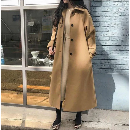 Classic Double Breasted Long Wool Coat - Nocini