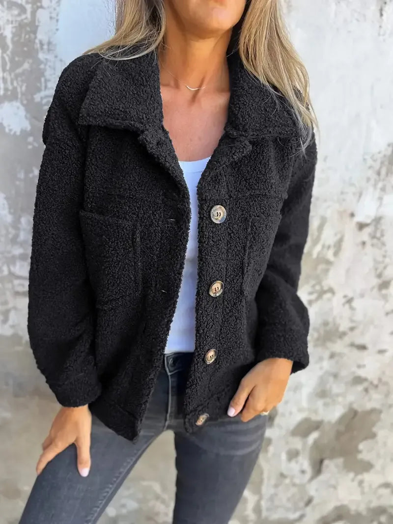 Cozy Women's Teddy Jacket Oversized Fit - Nocini