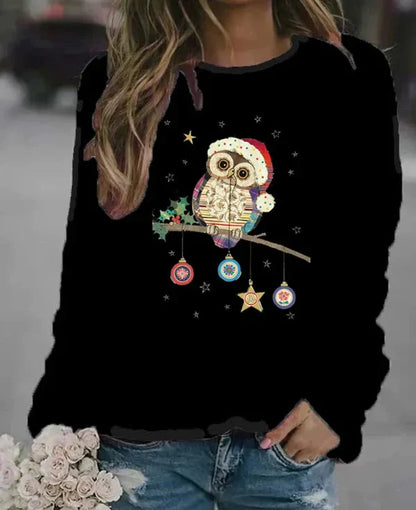 Comfy Women's Christmas Owl Sweatshirt