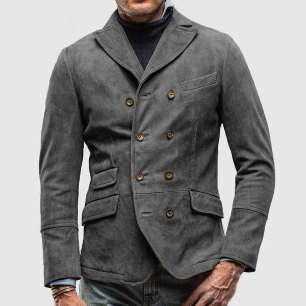 Men's Slim Fit Double Breasted Wool Blazer
