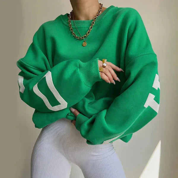 Cozy Women's Crew Neck Sweatshirt Soft Cotton Relaxed Fit - Nocini
