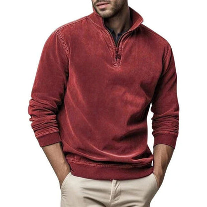 Men's Quarter Zip Soft Fleece Sweater