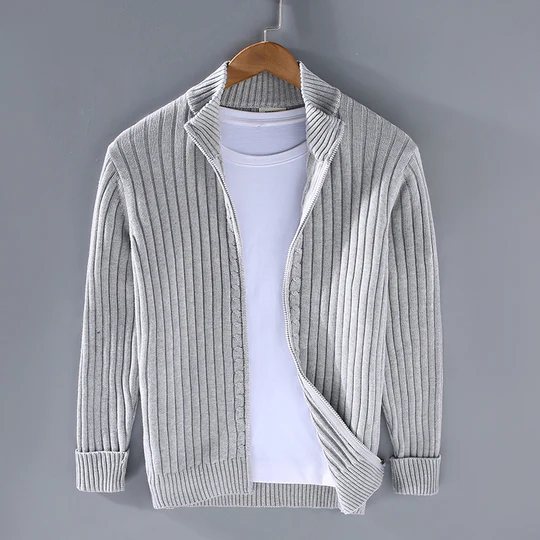 Men's Slim Knit Zip Cardigan