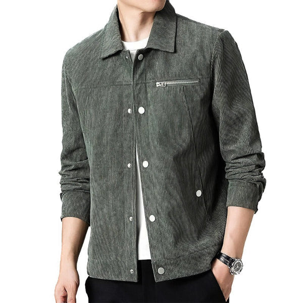 Classic Corduroy Mens Jacket with Zip Pocket