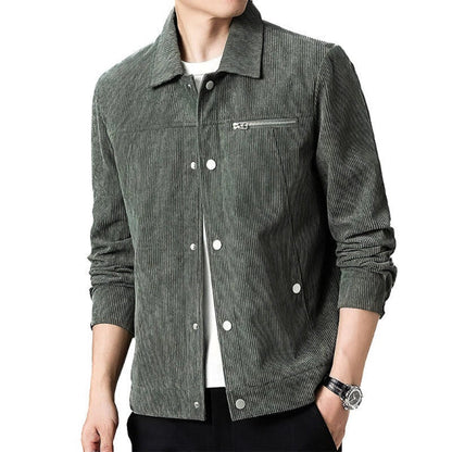 Classic Corduroy Mens Jacket with Zip Pocket