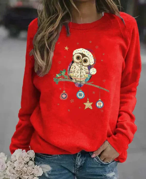Comfy Women's Christmas Owl Sweatshirt