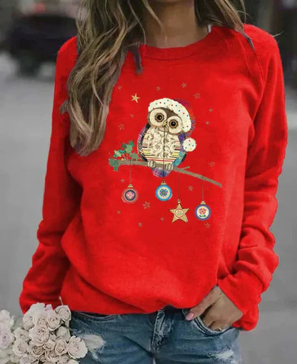 Comfy Women's Christmas Owl Sweatshirt