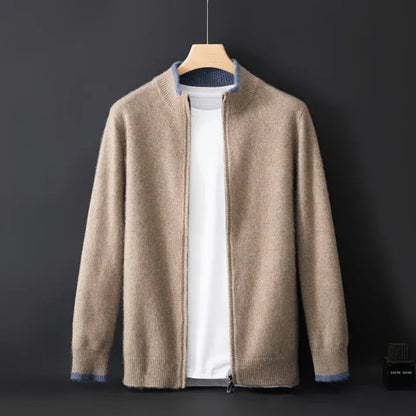 Classic Fit Men's Wool Zip Up Jacket - Nocini