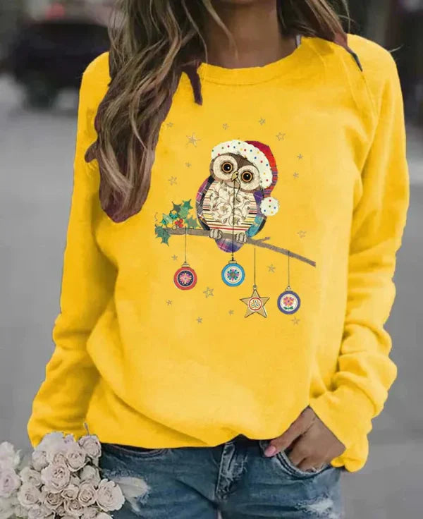 Comfy Women's Christmas Owl Sweatshirt