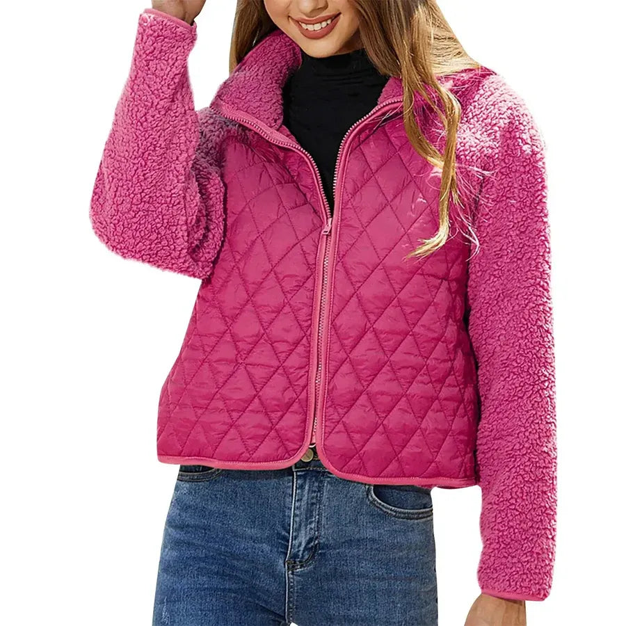 Cozy Women's Padded Jacket with Fleece Lining and Zip - Nocini