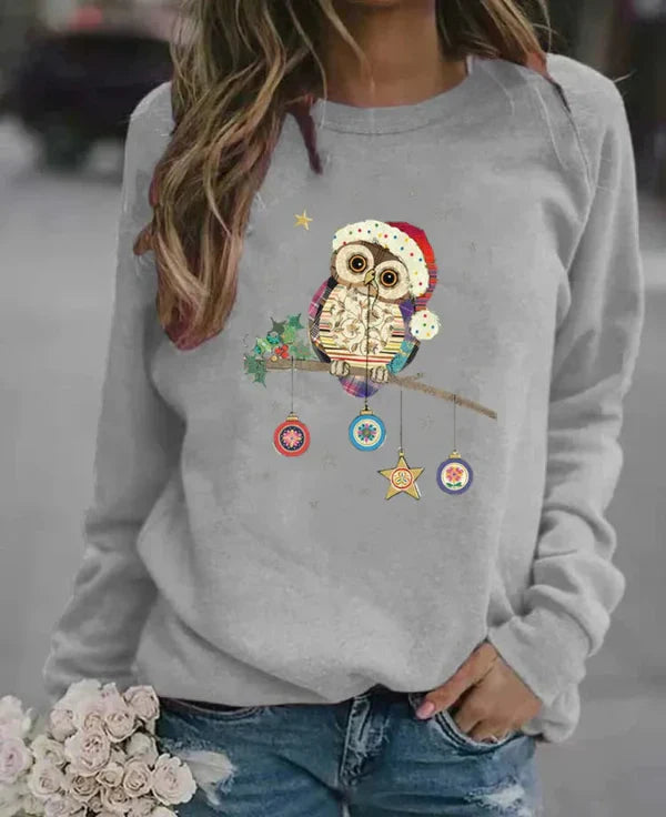 Comfy Women's Christmas Owl Sweatshirt