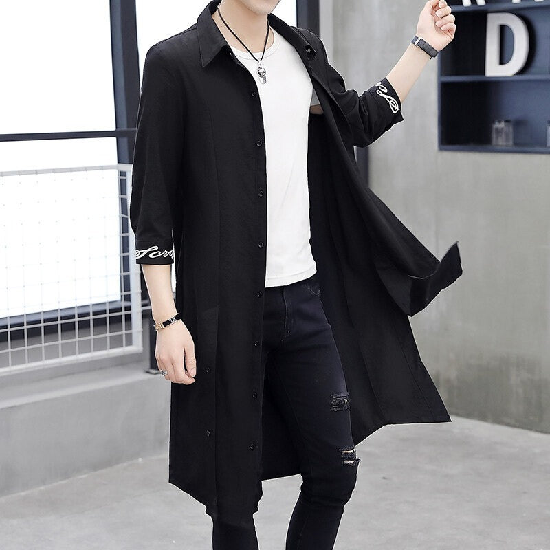 Relaxed Fit Mens Cotton Trench Coat
