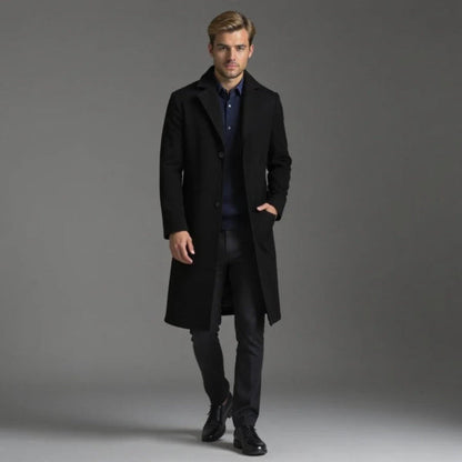 Slim Fit Mens Long Wool Coat - Nocini