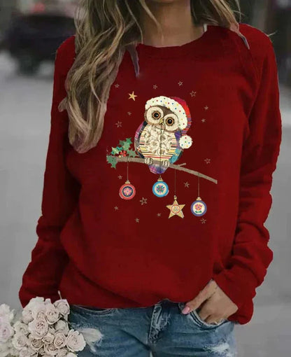 Comfy Women's Christmas Owl Sweatshirt