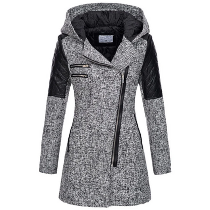 Slim Fit Womens Quilted Parka Jacket with Hood - Nocini