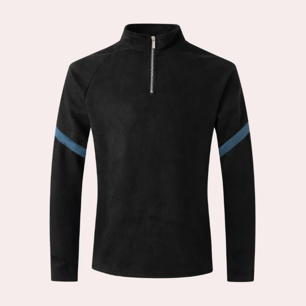 Casual Men's Pullover Sweater with Striped Arms