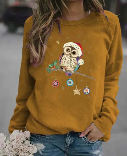 Comfy Women's Christmas Owl Sweatshirt