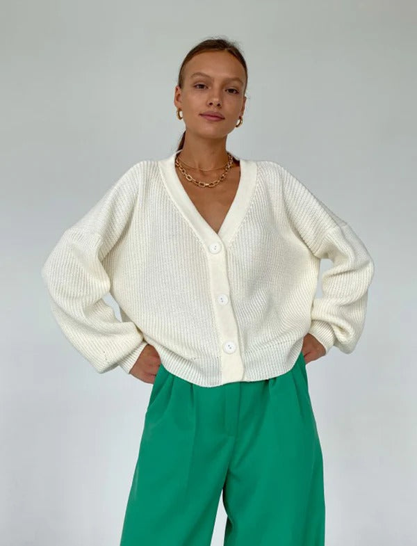Cozy Women's V-Neck Button Cardigan Sweater
