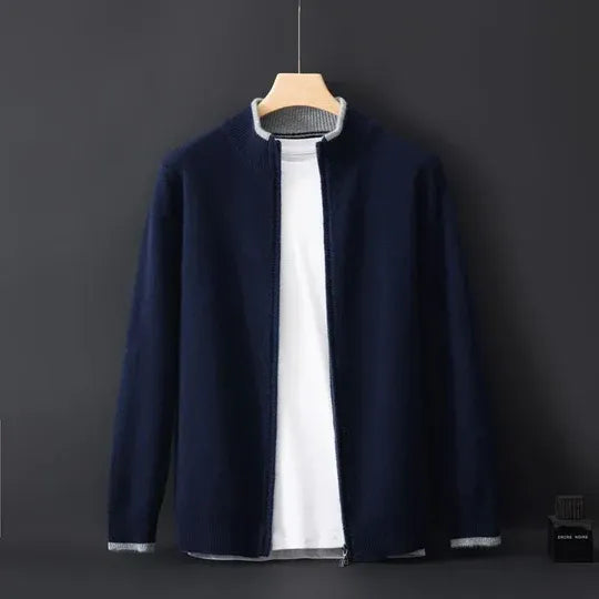 Classic Fit Men's Wool Zip Up Jacket