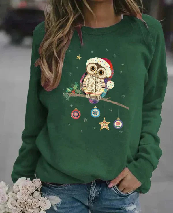 Comfy Women's Christmas Owl Sweatshirt